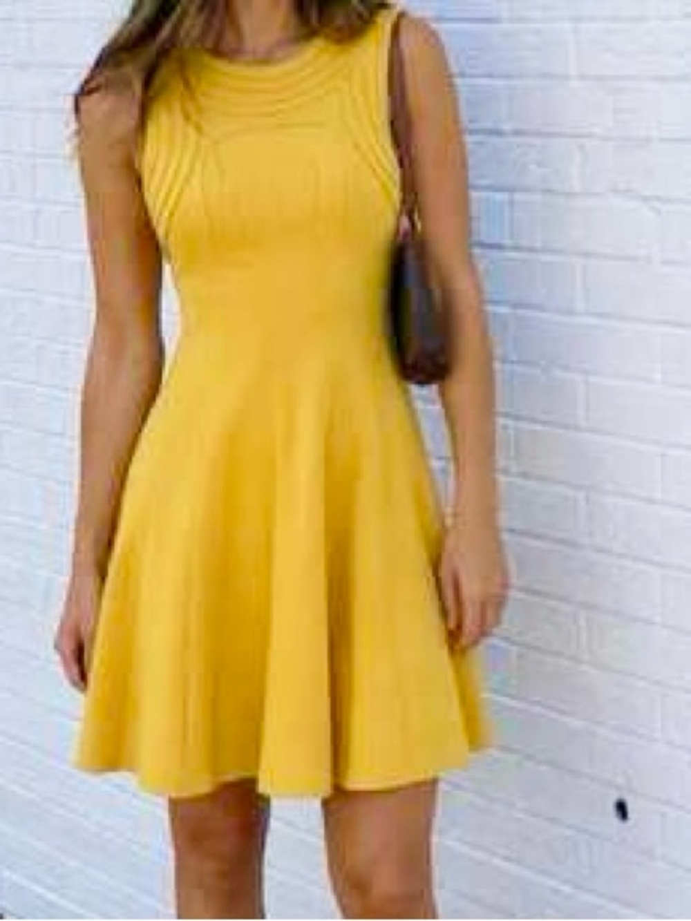 Ted Baker Lemon Yellow Sleeveless Fitted Mini Dress | Size 3 EU (US 10)
